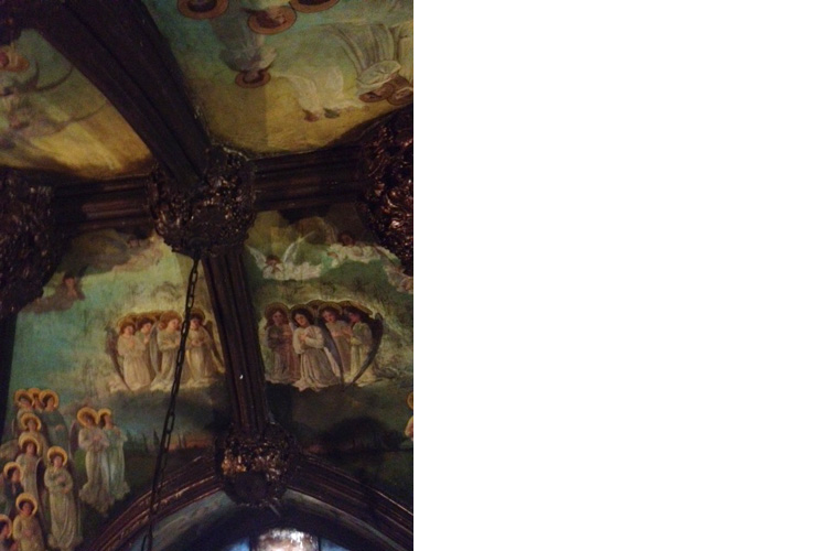 Church of the Transfiguration aka "Little Church Around the Corner".<br />1 East 29th street, New York City<br />Oil on canvas applied to St. Joseph chapel ceiling circa 1905<br />Chapel ceiling before restoration